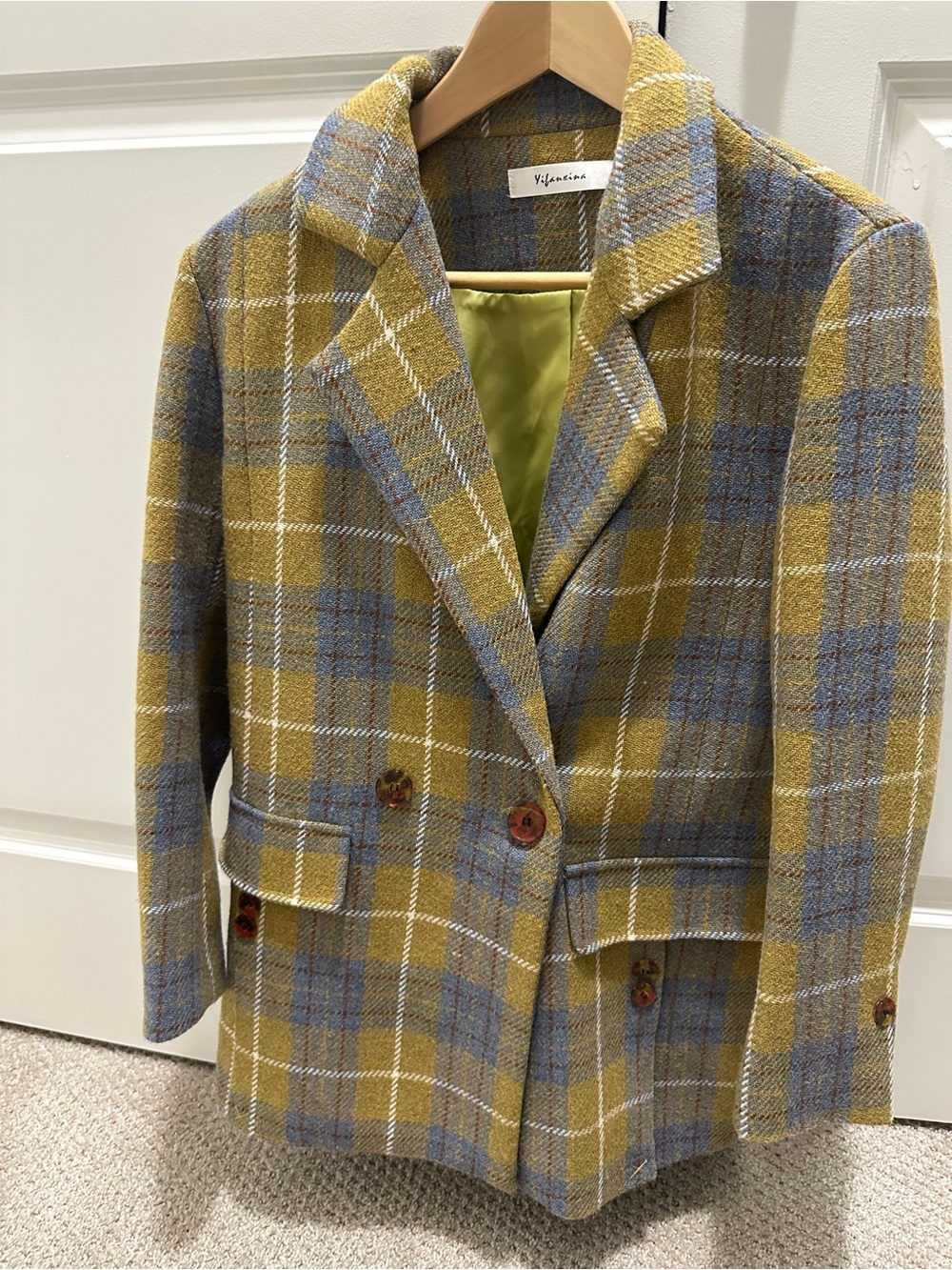 Plaid Women's Blazer Jacket